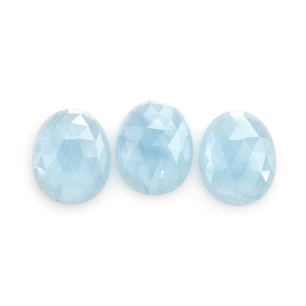 MILKY AQUAMARINE ROSE CUT IRREGULAR OVAL CAB (AA) 20X16MM 9.05 Cts.