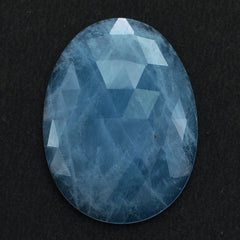 MILKY AQUAMARINE ROSE CUT IRREGULAR OVAL CAB (AA) 30X22MM 19.15 Cts.
