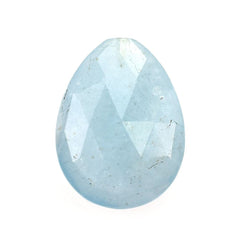 MILKY AQUAMARINE ROSE CUT IRREGULAR PEAR (HALF-DRILL) (A) 20X15MM 12.66 Cts.
