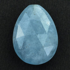 MILKY AQUAMARINE ROSE CUT IRREGULAR PEAR (HALF-DRILL) (A) 20X15MM 12.66 Cts.