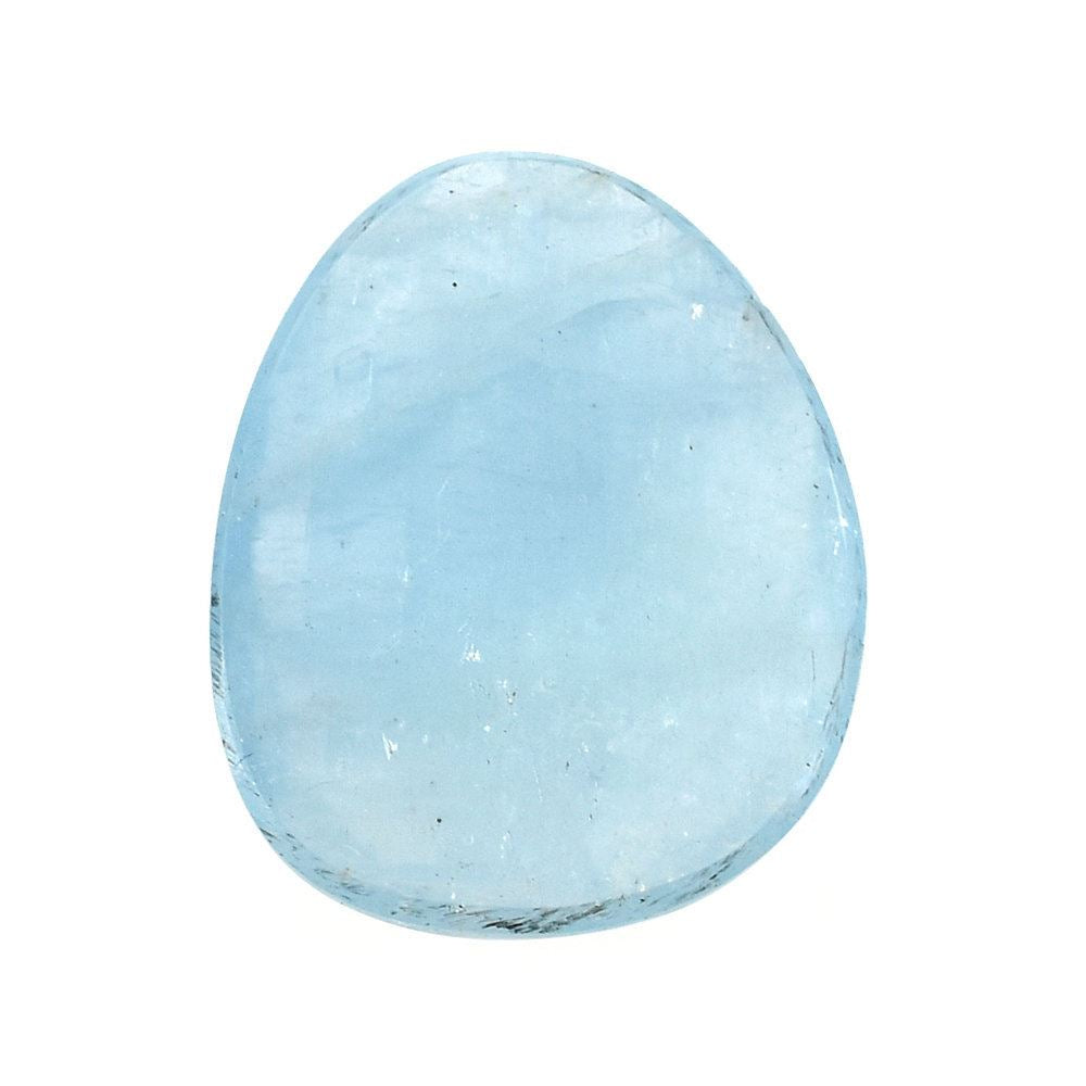 MILKY AQUAMARINE ROSE CUT PEARISH CAB (AA) 12.50X15.50MM 4.75 Cts.