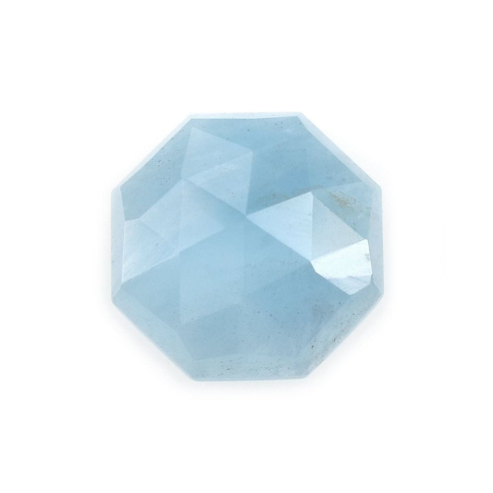 MILKY AQUAMARINE ROSE CUT HEXAGON CAB (AA) 10.50MM 3.50 Cts.