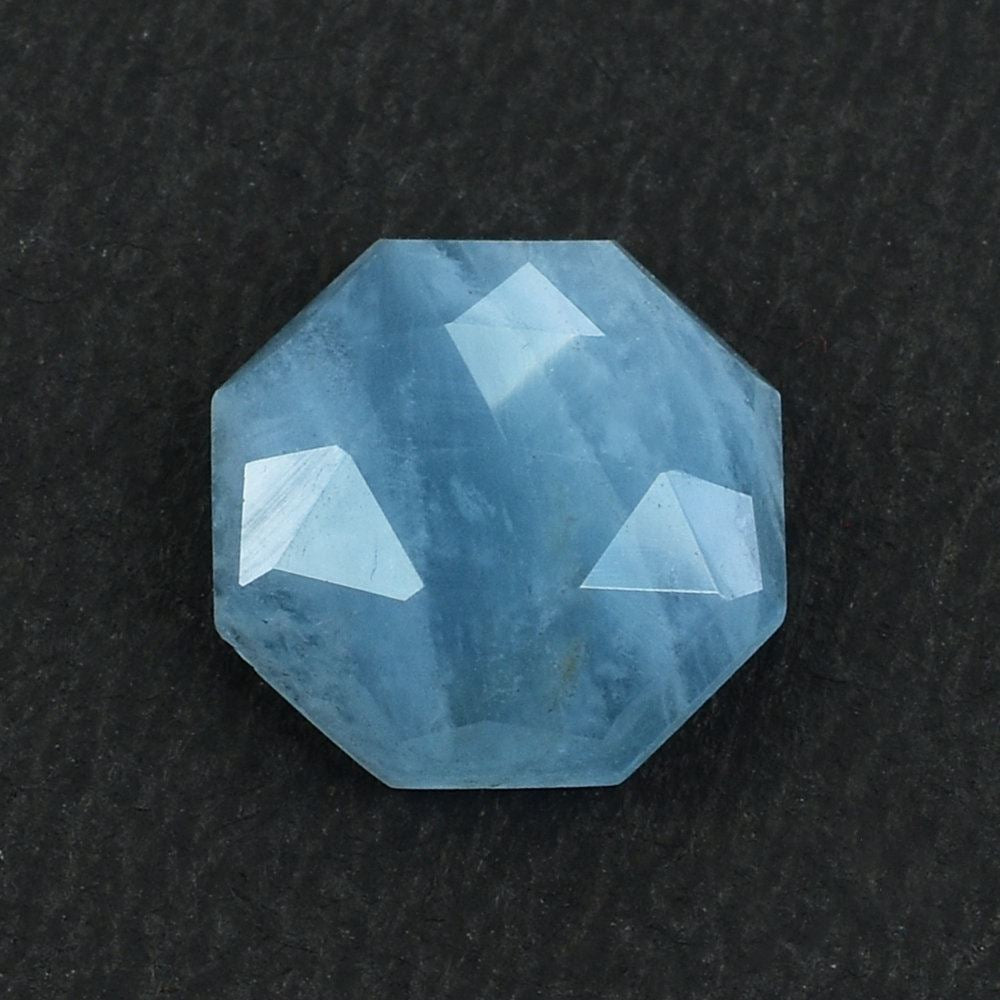 MILKY AQUAMARINE ROSE CUT HEXAGON CAB (AA) 10.50MM 3.50 Cts.