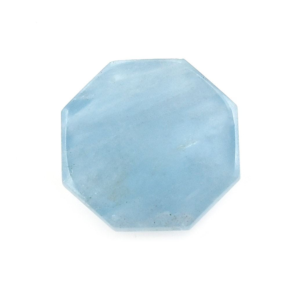 MILKY AQUAMARINE ROSE CUT HEXAGON CAB (AA) 10.50MM 3.50 Cts.