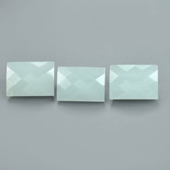 MILKY AQUAMARINE CHECKER CUT BAGUETTE 14X10MM 7.62 Cts.