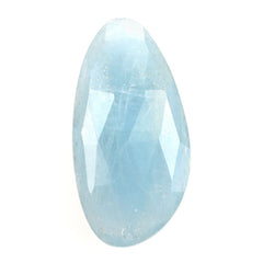MILKY AQUAMARINE ROSE CUT BRIOLETTE IRREGULAR PEARISH (A) 22X11MM 6.91 Cts.