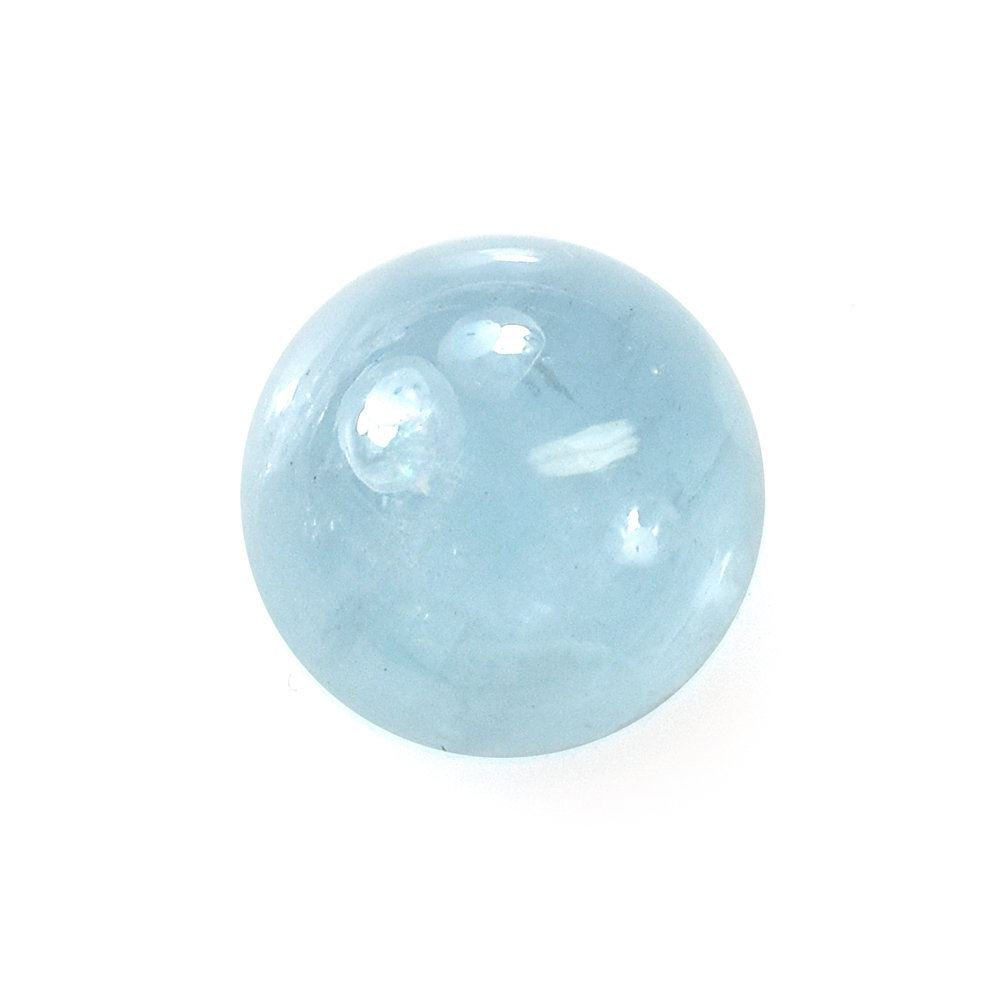 MILKY AQUAMARINE ROUND CAB (AA) 10MM 4.43 Cts.
