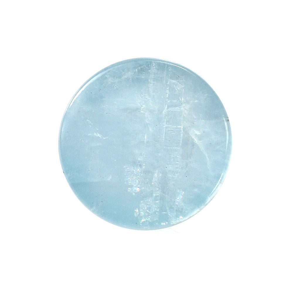 MILKY AQUAMARINE ROUND CAB (AA) 10MM 4.43 Cts.