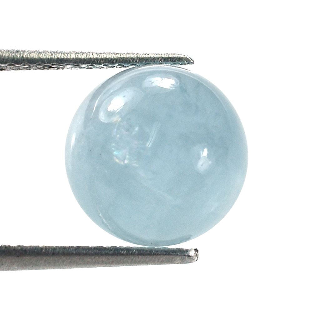 MILKY AQUAMARINE ROUND CAB (AA) 10MM 4.43 Cts.