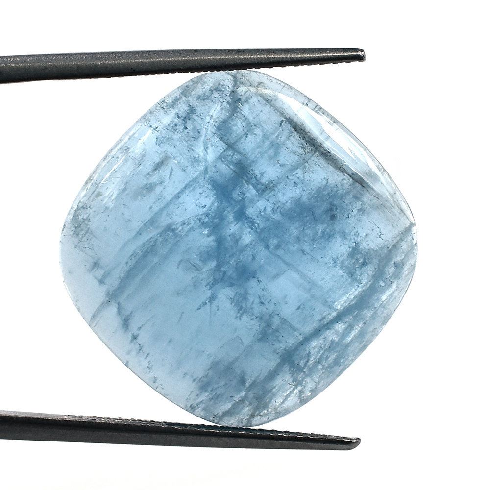 MILKY AQUAMARINE CUSHION CAB (AAA) 20MM 13 Cts.