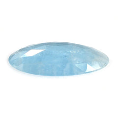 MILKY AQUAMARINE ROSE CUT IRREGULAR OVAL CAB (AA) 20X26MM 14.02 Cts.