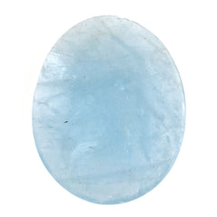 MILKY AQUAMARINE ROSE CUT IRREGULAR OVAL CAB (AA) 20X26MM 14.02 Cts.