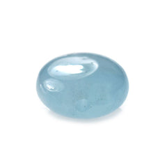 MILKY AQUAMARINE PLAIN LENTIL OVAL CAB (FULL-DRILL) (AA) 10X8MM 2.52 Cts.