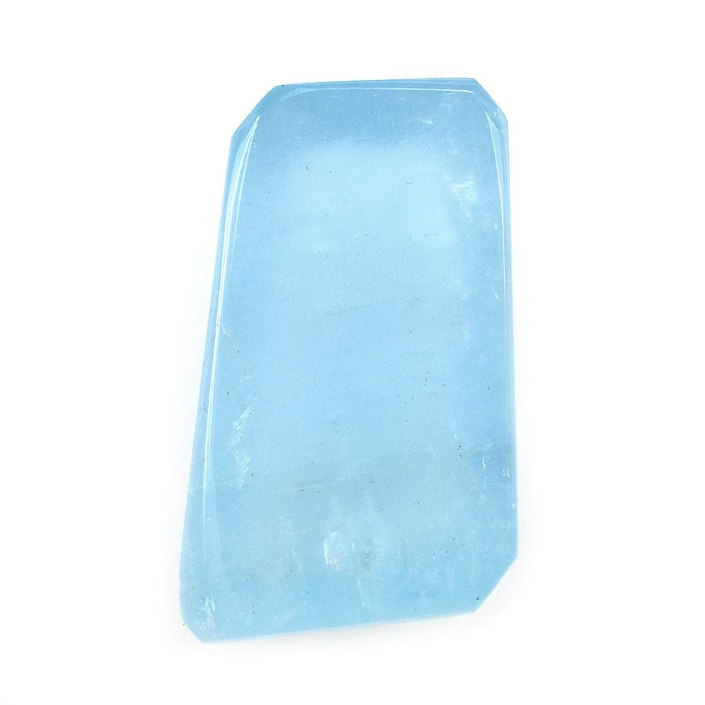 MILKY AQUAMARINE TABLE CUT TRAPEZOID CAB (AA) 14.90X9.10X8MM 5.91 Cts.
