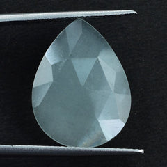 MILKY AQUAMARINE ROSE CUT BRIOLETTE PEAR (GREENISH) 20X15MM 7.06 Cts.