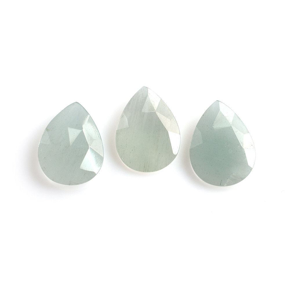 MILKY AQUAMARINE ROSE CUT BRIOLETTE PEAR (GREENISH) 20X15MM 7.06 Cts.