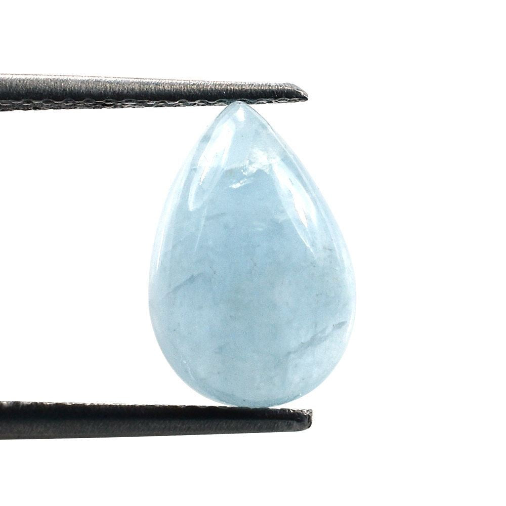 MILKY AQUAMARINE PEAR CAB (AA) 12X8MM 3.00 Cts.