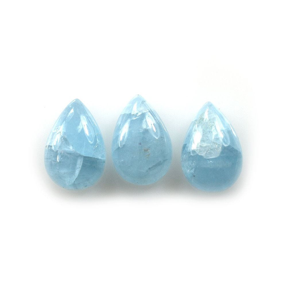 MILKY AQUAMARINE PEAR CAB (AA) 12X8MM 3.00 Cts.