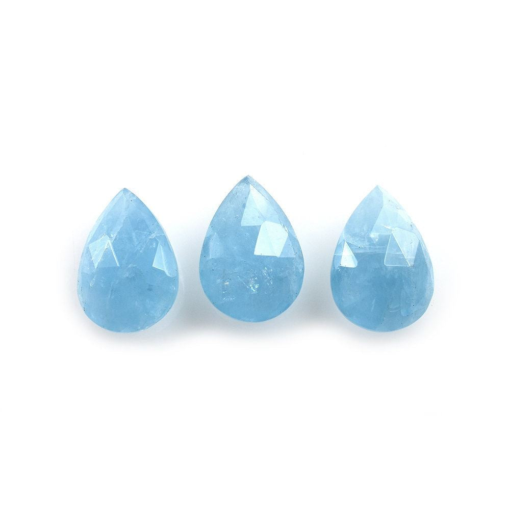 MILKY AQUAMARINE ROSE CUT BRIOLETTE PEAR (AAA) 14X10MM 4.51 Cts.