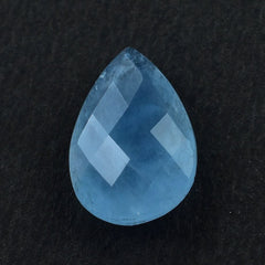 MILKY AQUAMARINE CHECKER CUT BRIOLETTE PEAR (AAA) 12X8MM 2.35 Cts.