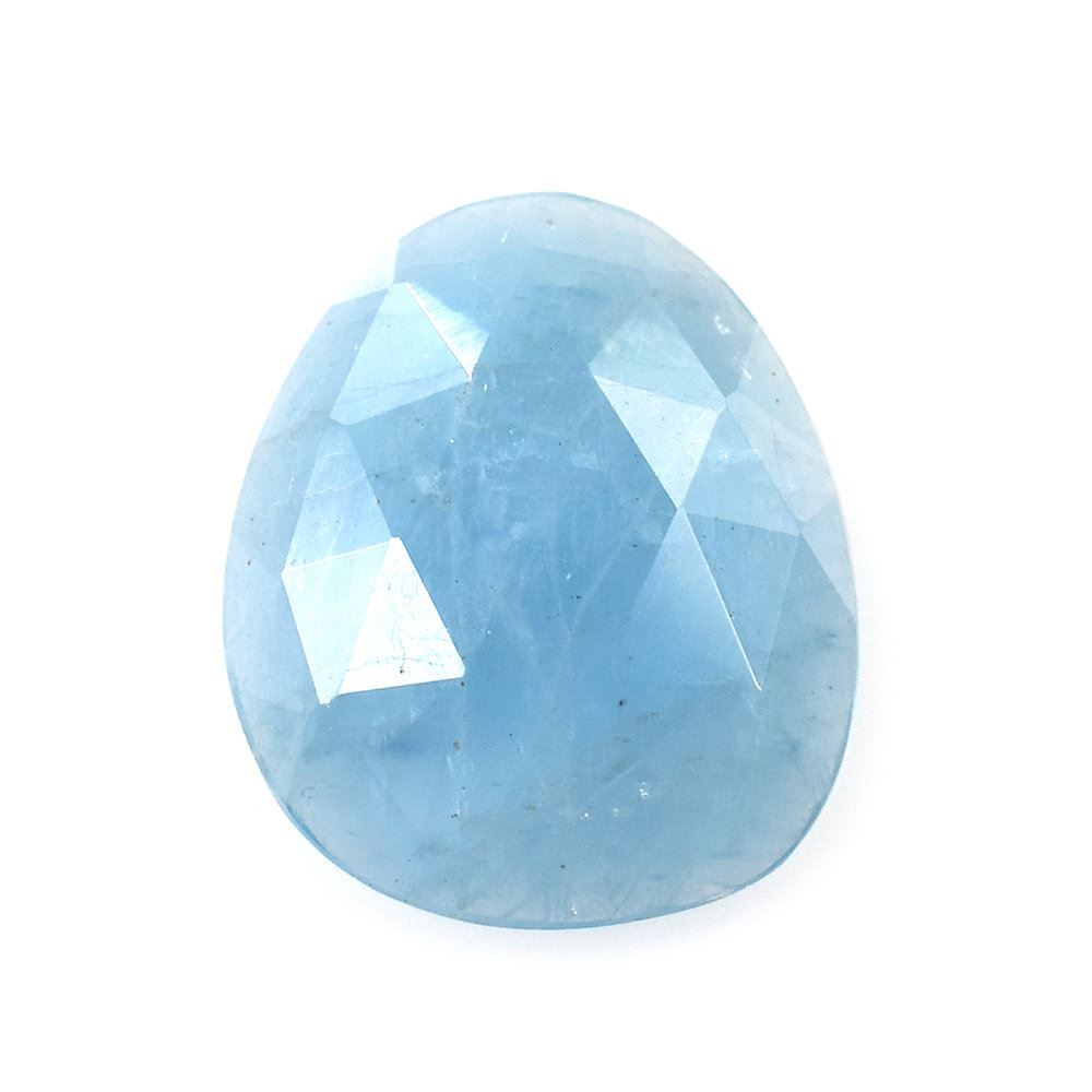 MILKY AQUAMARINE ROSE CUT PEARISH CAB (AAA) 12.50X15.50MM 4.75 Cts.