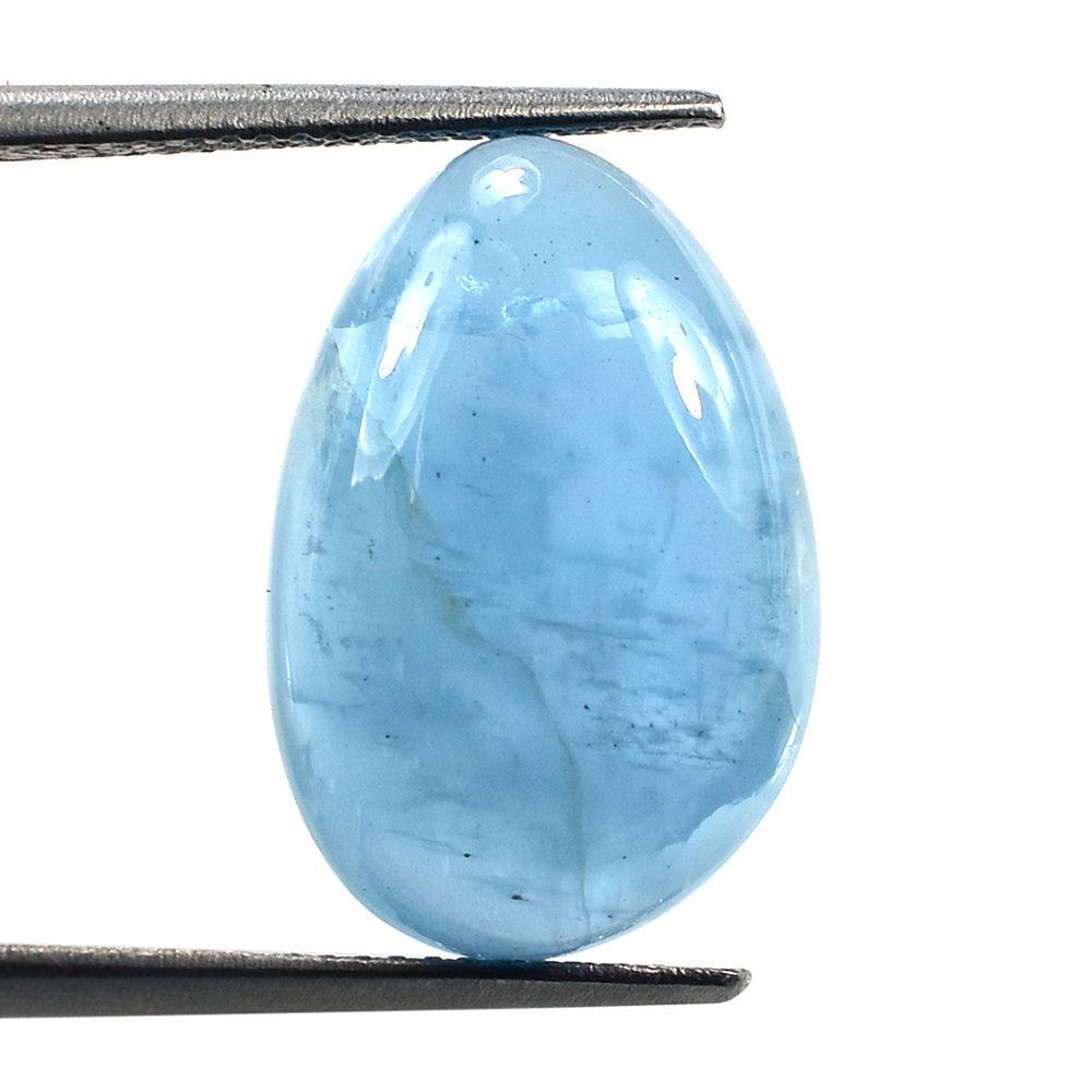 MILKY AQUAMARINE IRRGULAR PEAR CAB (AAA) 18X12MM 10.40 Cts.