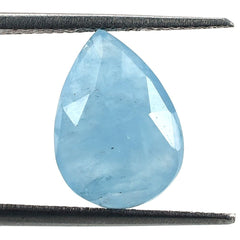 MILKY AQUAMARINE ROSE CUT BRIOLETTE PEAR (AA) 14X10MM 4.58 Cts.
