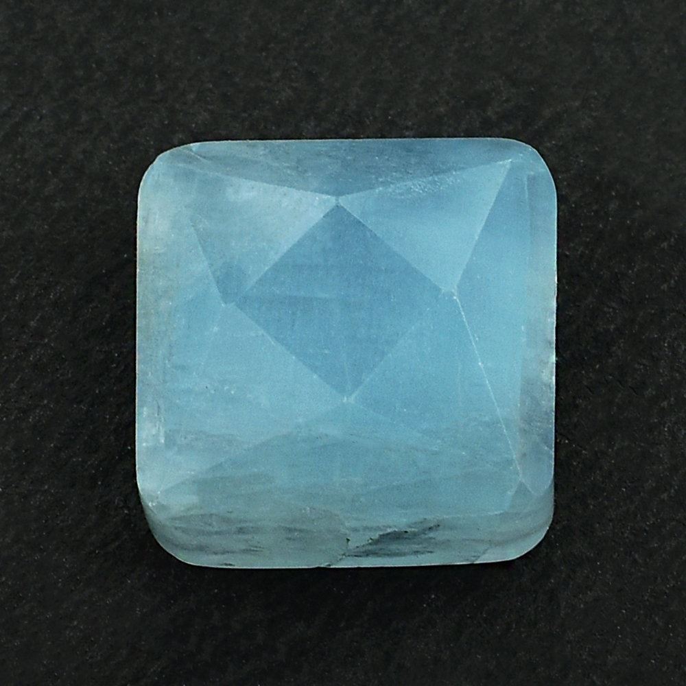 MILKY AQUAMARINE STAR CUT SQUARE CAB (A) 12MM 9.81 Cts.