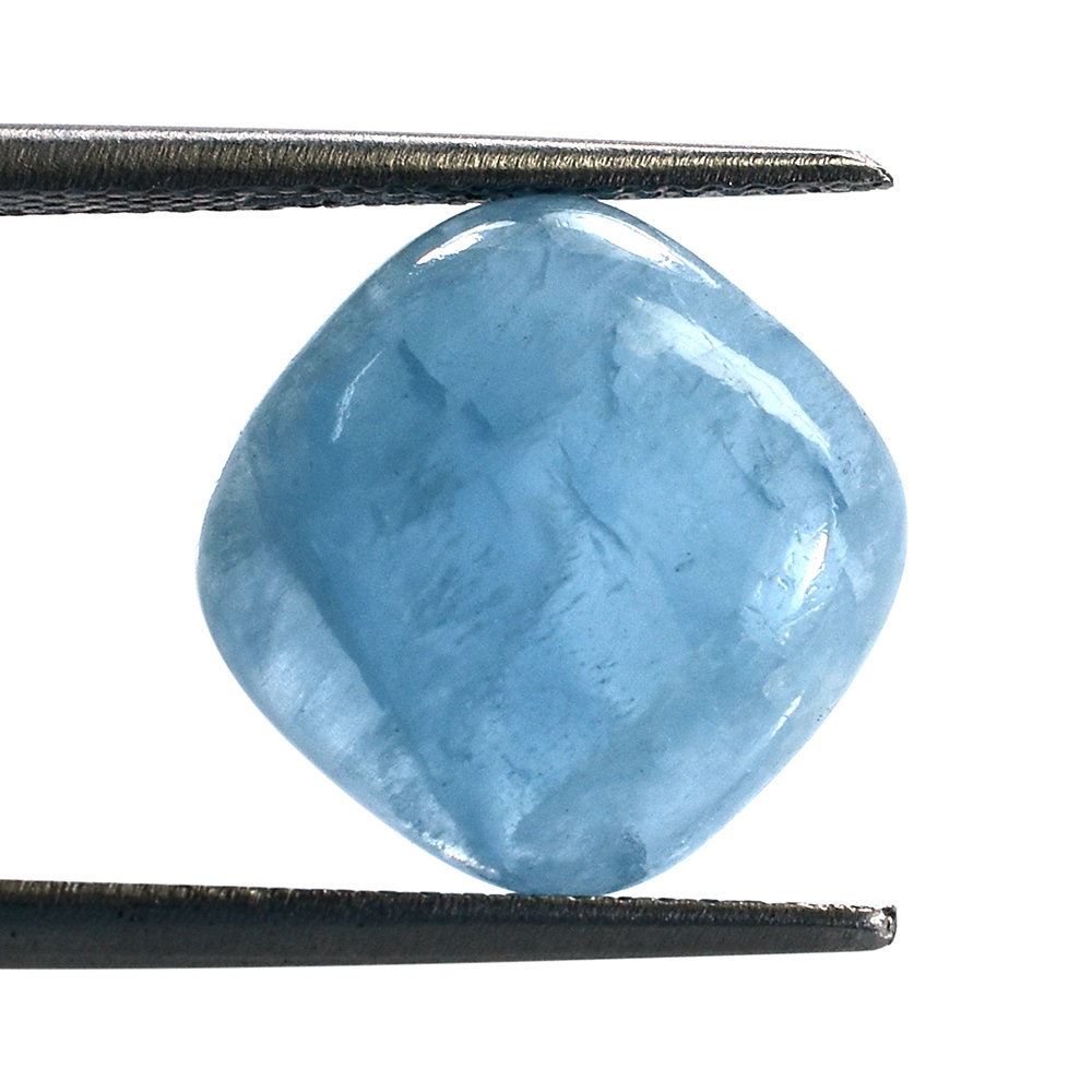 MILKY AQUAMARINE CUSHION CAB (AAA) 12MM 5.13 Cts.