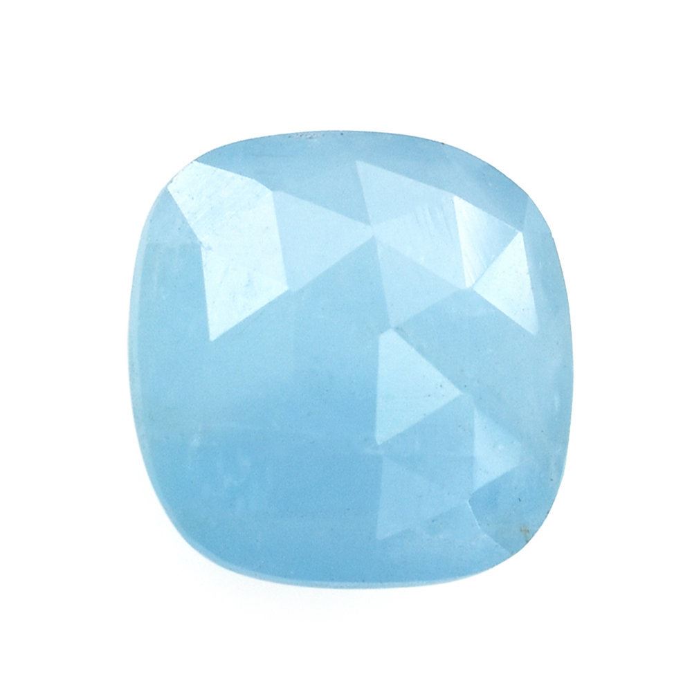 MILKY AQUAMARINE ROSE CUT BRIOLETTE CUSHION (AAA) 12MM 5.88 Cts.