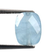 MILKY AQUAMARINE CHECKER CUT BRIOLETTE CUSHION (FULL-DRILL) (AA) 10X8MM 3.33 Cts.