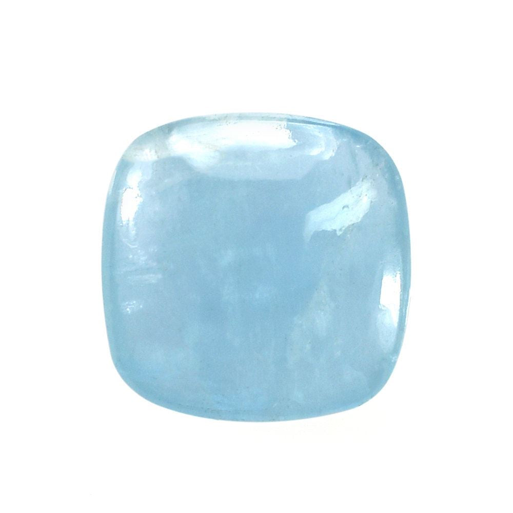 MILKY AQUAMARINE PLAIN LENTIL CUSHION (AA) 12MM 4.78 Cts.