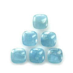 MILKY AQUAMARINE PLAIN LENTIL CUSHION (AA) 12MM 4.78 Cts.