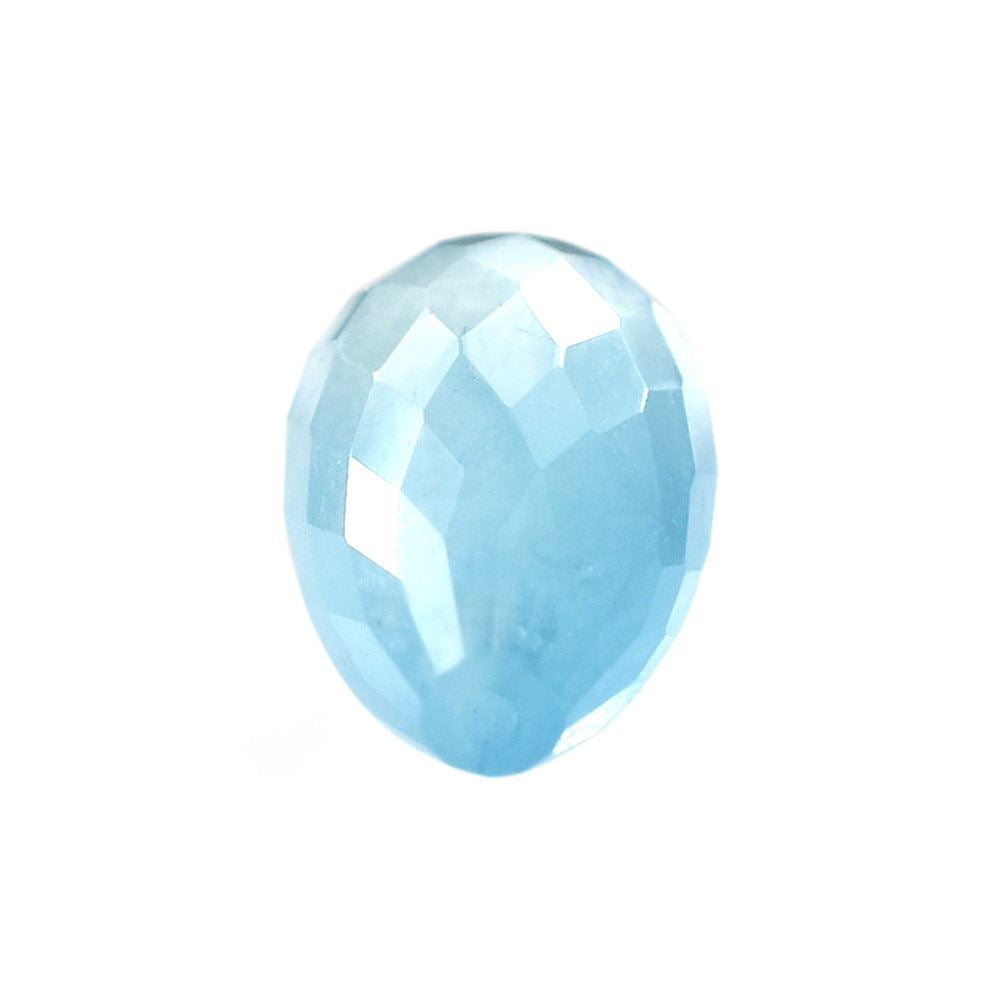 MILKY AQUAMARINE FACETED DROP'S (AA) 16X8MM 7.30 Cts.