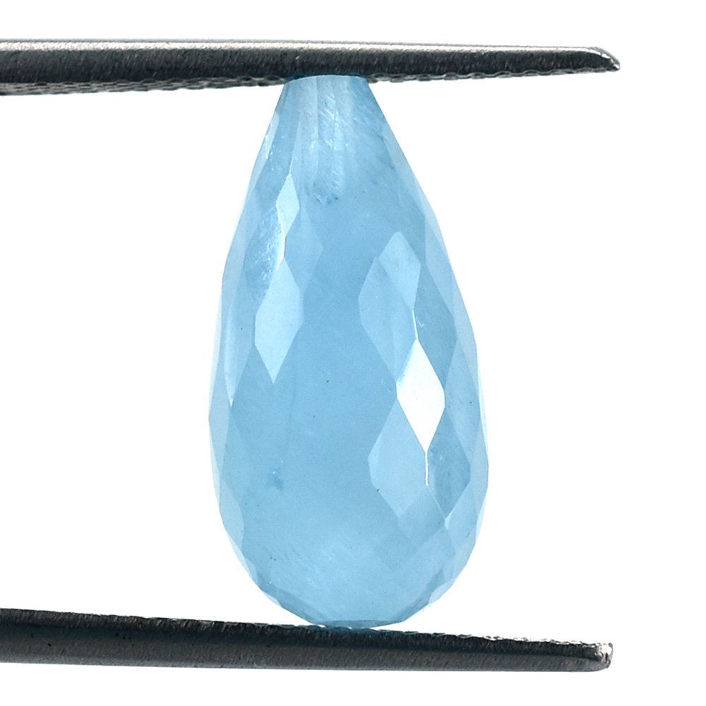 MILKY AQUAMARINE FACETED DROP'S (AA) 16X8MM 7.30 Cts.