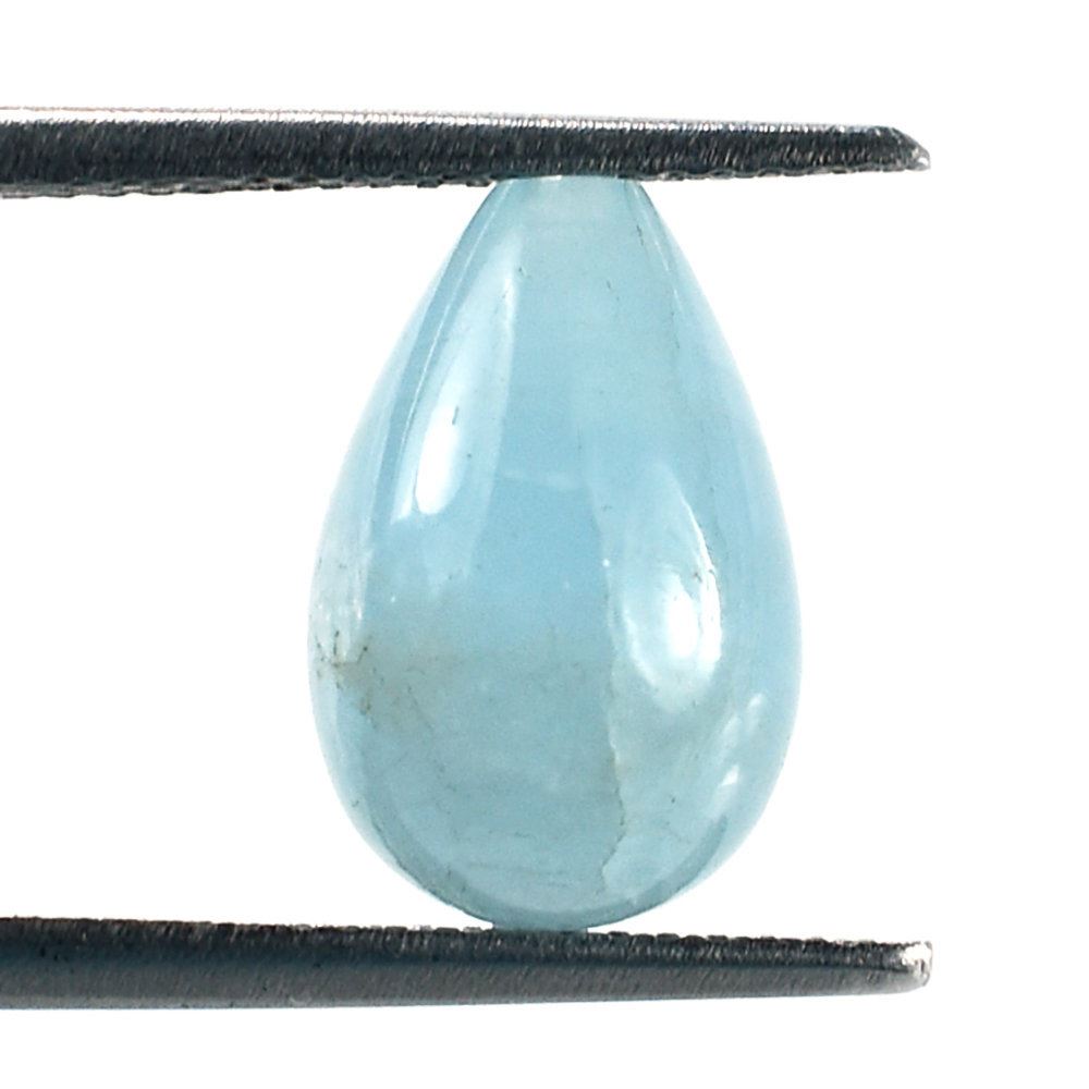 MILKY AQUAMARINE FACETED DROP'S (HALF-DRILL) (AA) 12X8MM 5.32 Cts.