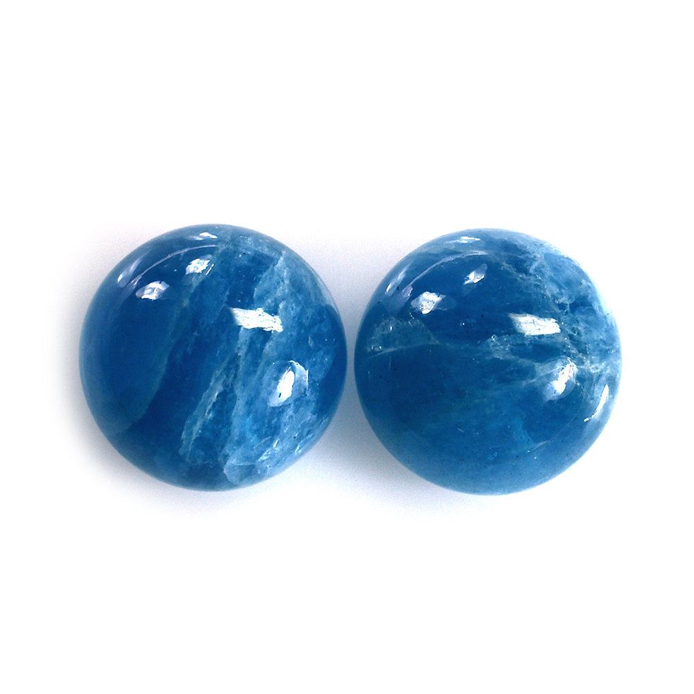 MILKY AQUAMARINE ROUND CAB (AAA) 12MM 6.90 Cts.