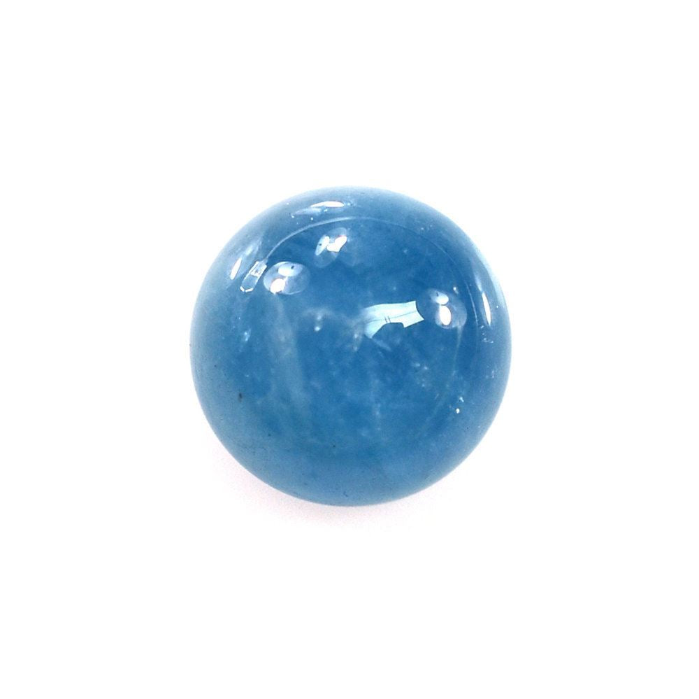 MILKY AQUAMARINE ROUND CAB (AAA) 8MM 2.27 Cts.