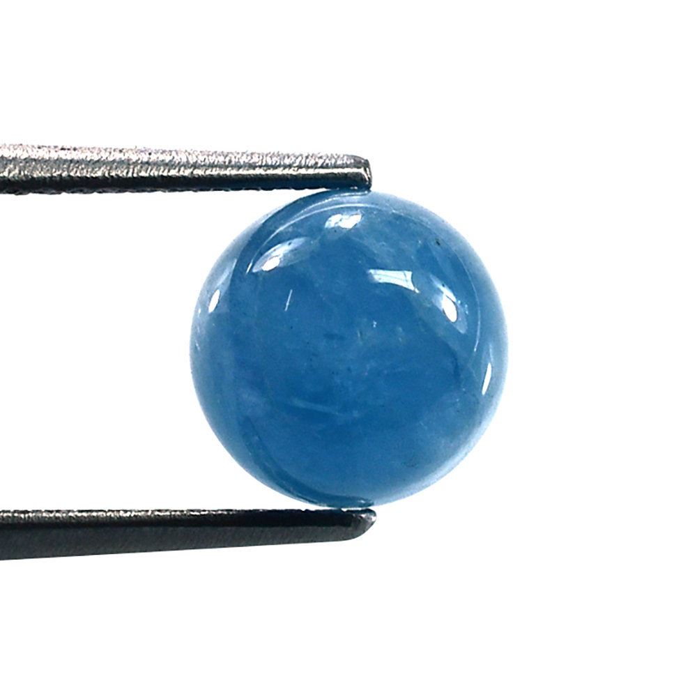 MILKY AQUAMARINE ROUND CAB (AAA) 8MM 2.27 Cts.