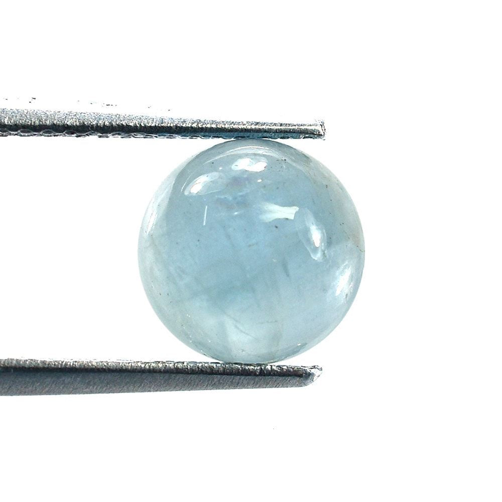 MILKY AQUAMARINE ROUND CAB (A) 8MM 1.96 Cts.
