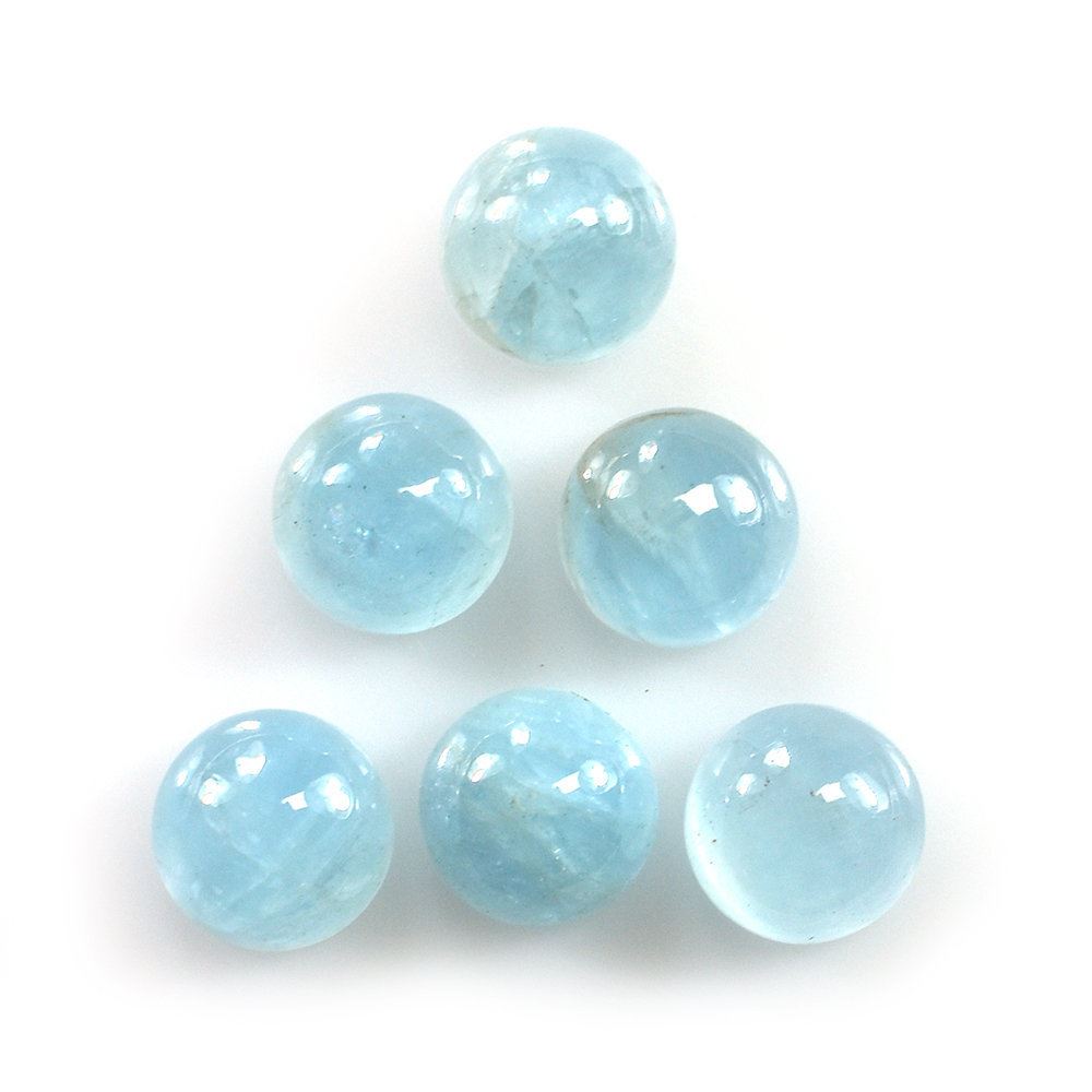 MILKY AQUAMARINE ROUND CAB (A) 8MM 1.96 Cts.