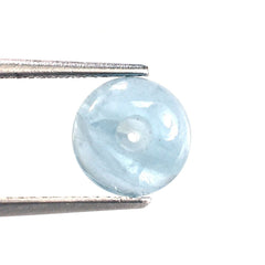 MILKY AQUAMARINE ROUND CAB (FULL-DRILL) (AA) 18MM 1.48 Cts.
