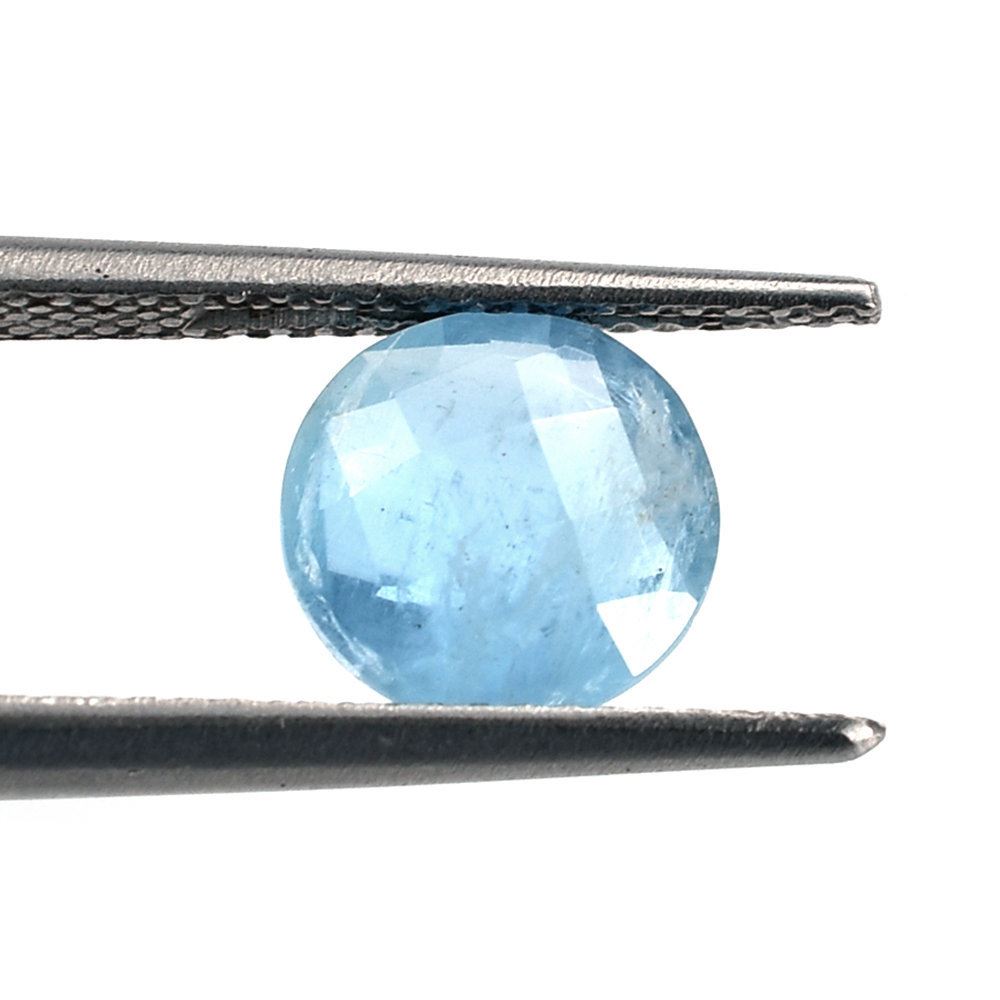 MILKY AQUAMARINE CHECKE CUT BRIOLETTE ROUND (AAA) 8MM 1.60 Cts.