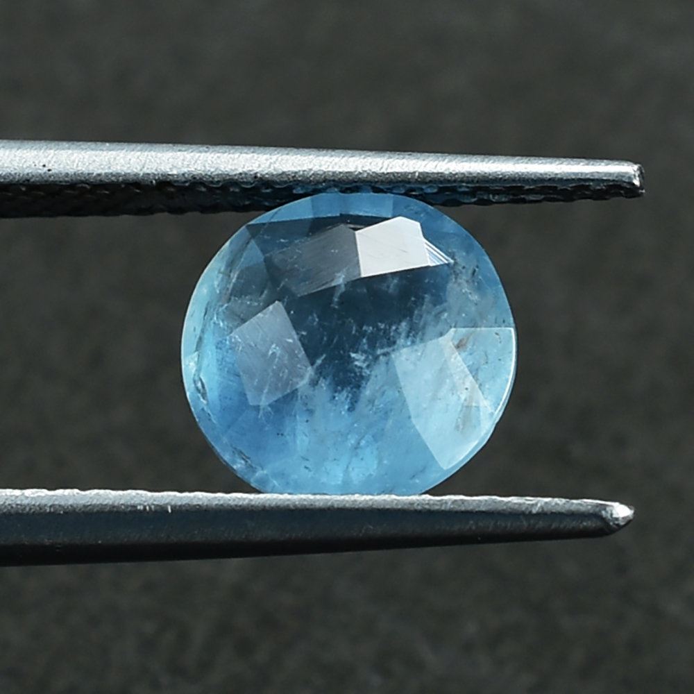 MILKY AQUAMARINE CHECKE CUT BRIOLETTE ROUND (AAA) 8MM 1.60 Cts.