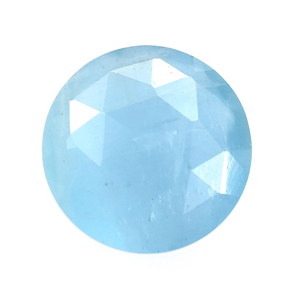 MILKY AQUAMARINE ROSE CUT BRIOLETTE ROUND (AAA) 14MM 7.34 Cts.