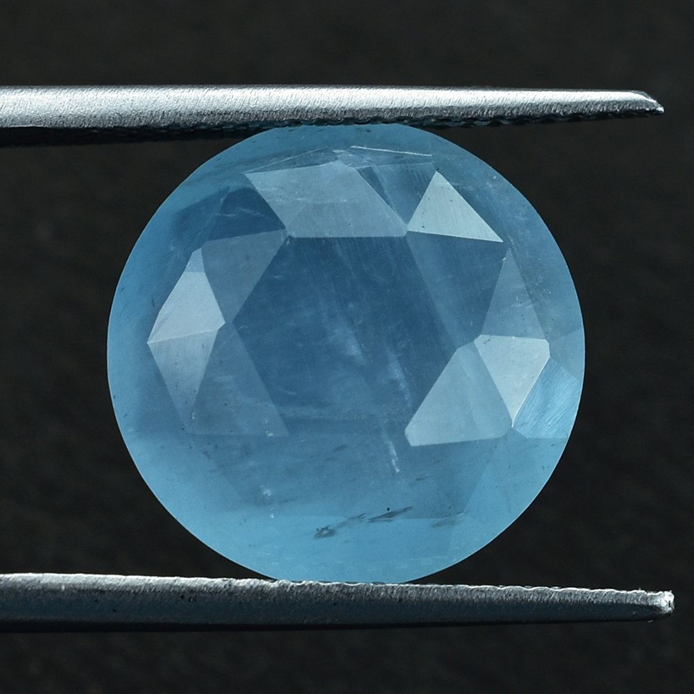 MILKY AQUAMARINE ROSE CUT BRIOLETTE ROUND (AAA) 14MM 7.34 Cts.