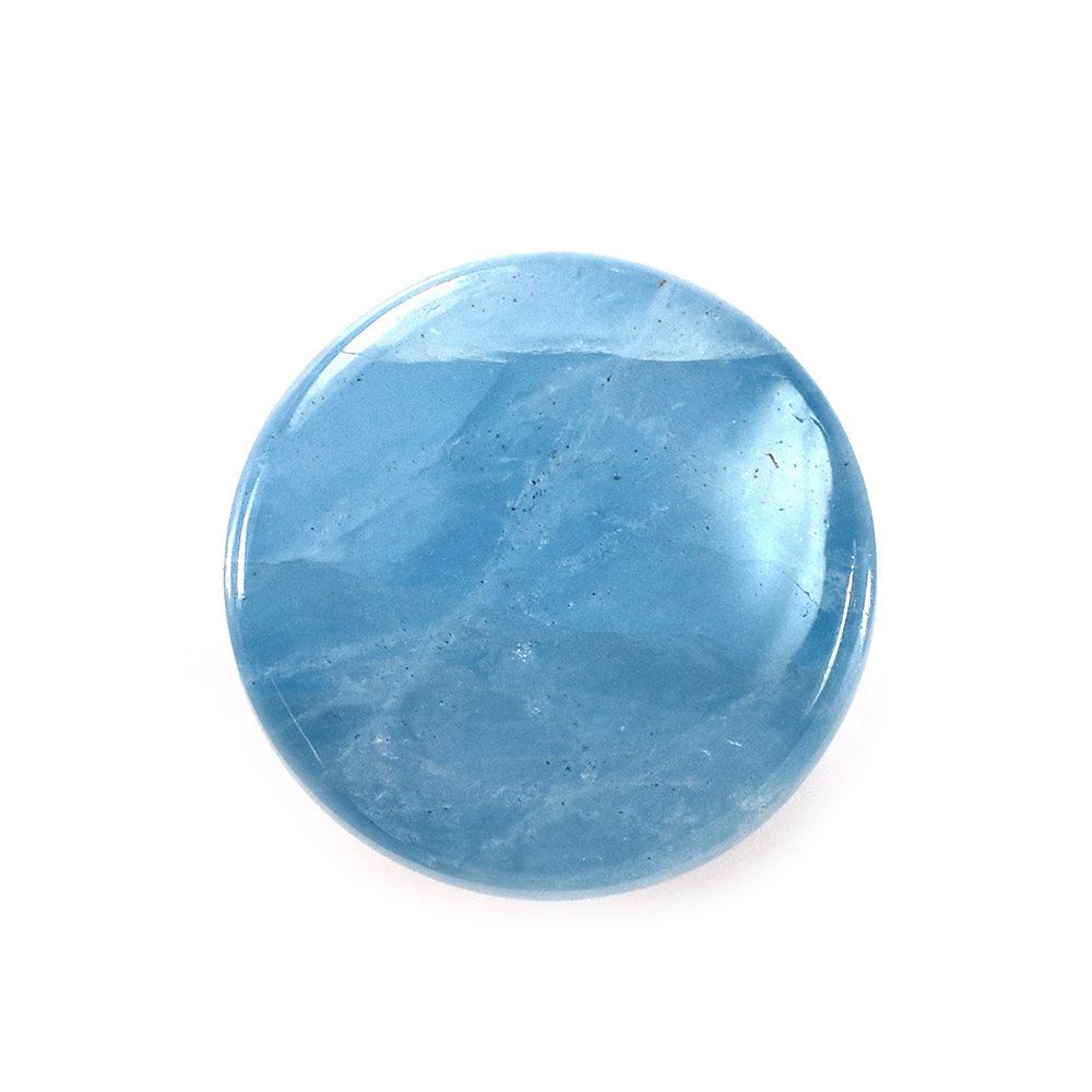 MILKY AQUAMARINE PLAIN ROUND CAB (AAA) 12MM 6.90 Cts.