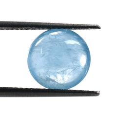MILKY AQUAMARINE PLAIN LENTIL ROUND CAB (AA) 10MM 3.10 Cts.