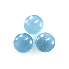 MILKY AQUAMARINE PLAIN LENTIL ROUND CAB (AA) 10MM 3.10 Cts.