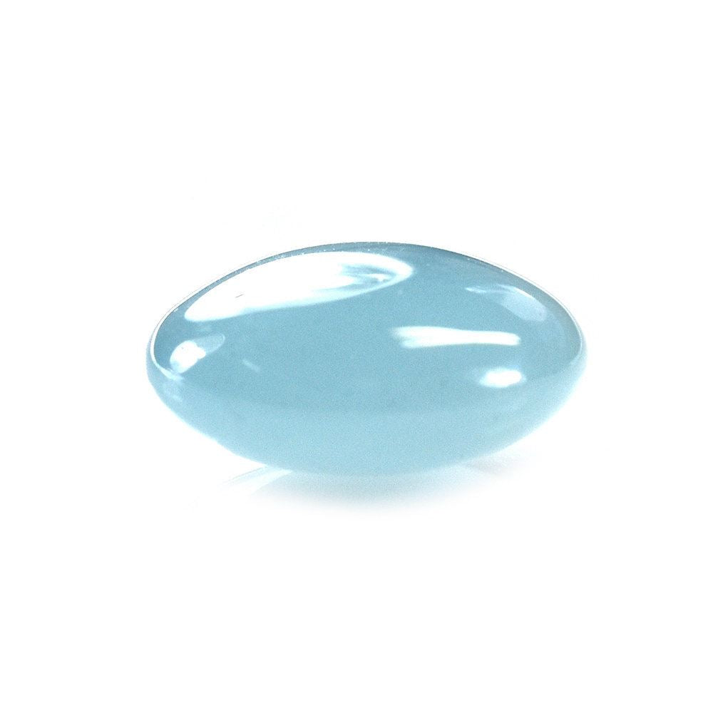 MILKY AQUAMARINE PLAIN LENTIL ROUND CAB (AA) 12.50MM 6.78 Cts.